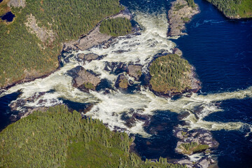 Fototapeta na wymiar White Water Rapids on a River in Nunavik Quebec Canada