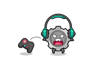 gear gamer mascot is angry