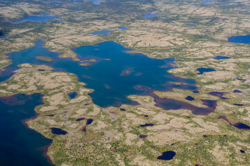 Lakes on a Boreal Forest Landscape Nunavik Quebec Canada