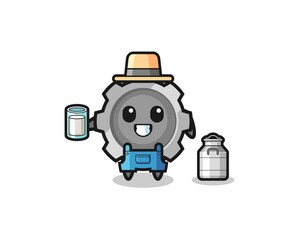 gear cartoon as the dairy farmer
