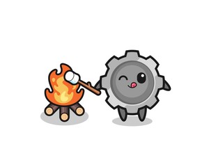 gear character is burning marshmallow