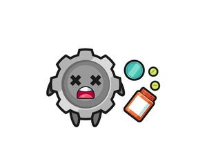 Fototapeta premium illustration of overdose gear character