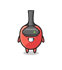 cute table tennis racket using VR headset