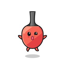 table tennis racket character is jumping gesture