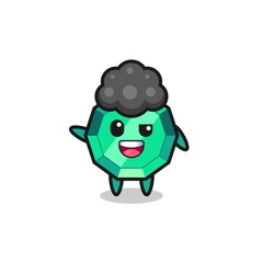 emerald gemstone character as the afro boy