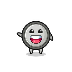 happy button cell cute mascot character