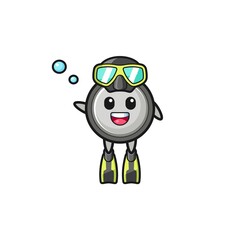 the button cell diver cartoon character