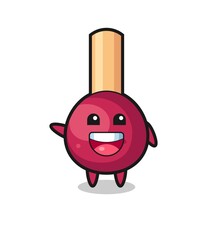 happy matches cute mascot character