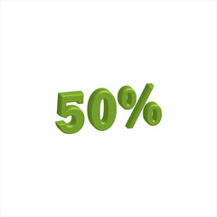 illustration of 3D rendering Number for Discount from a font set with the background.