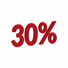 illustration of 3D rendering Number for Discount from a font set with the background.