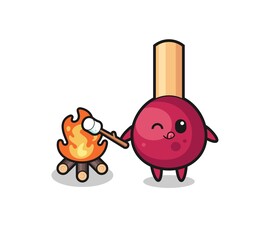 matches character is burning marshmallow