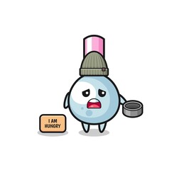 cute cotton bud beggar cartoon character