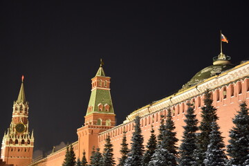 Fototapeta premium View of the Moscow Kremlin at night