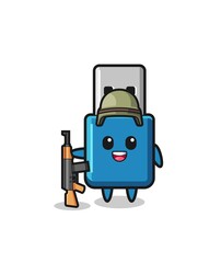cute flash drive usb mascot as a soldier