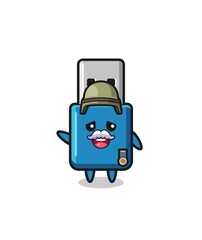 cute flash drive usb as veteran cartoon