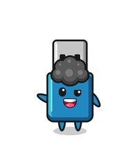 flash drive usb character as the afro boy