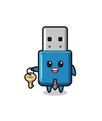 cute flash drive usb as a real estate agent mascot