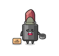 cute lipstick beggar cartoon character