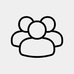 Group icon in line style about social media, use for website mobile app presentation