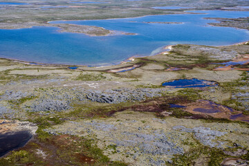Fototapeta na wymiar Abstract Tundra Landscape Near Povungnituk Nunavik Quebec Canada