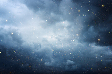 Abstract sky background with stars and shiny glowing lights