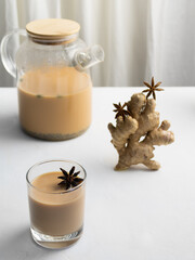 Masala chai. Warms up in cold weather. Milk and black tea