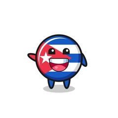 happy cuba flag cute mascot character
