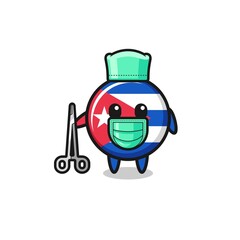 surgeon cuba flag mascot character