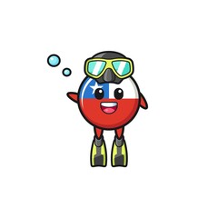 the chile flag diver cartoon character