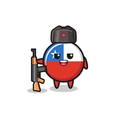 cute chile flag cartoon as Russian army