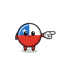 chile flag mascot with pointing right gesture