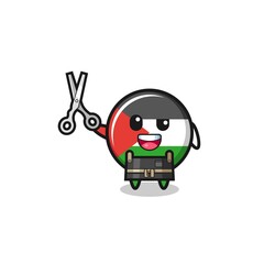 palestine flag character as barbershop mascot