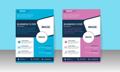 New Corporate Business Flyer Design, Travel Brochure Design, Real State A4 Template, Vector Illustration with Images