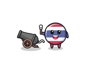 Obraz premium cute thailand flag shoot using cannon