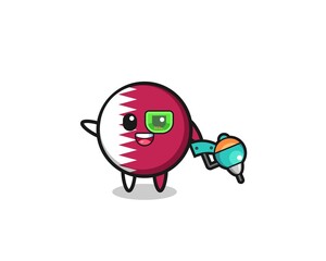 qatar flag cartoon as future warrior mascot