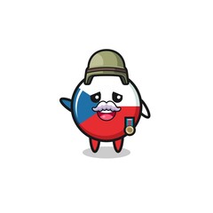 Obraz premium cute czech flag as veteran cartoon