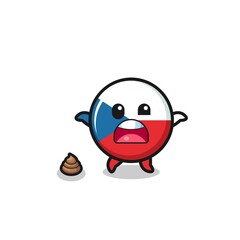 czech flag earth surprised to meet poop