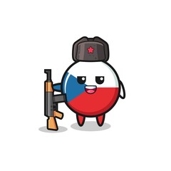 Obraz premium cute czech flag cartoon as Russian army