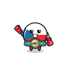 czech flag boxer mascot character