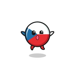 czech flag character is jumping gesture