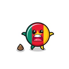cameroon flag earth surprised to meet poop