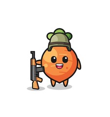 Obraz premium cute carrot mascot as a soldier
