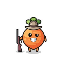 carrot hunter mascot holding a gun