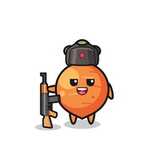 cute carrot cartoon as Russian army