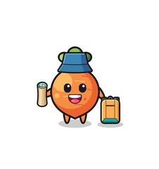 carrot mascot character as hiker