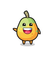happy papaya cute mascot character