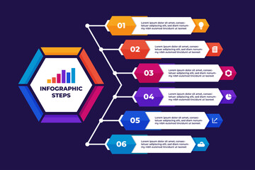 Modern Hexagon Colorful Business Infographic