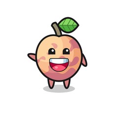 happy pluot fruit cute mascot character