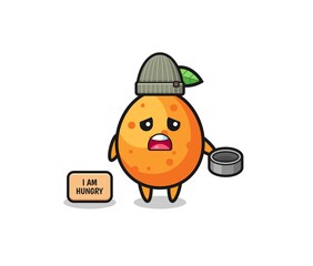 cute kumquat beggar cartoon character
