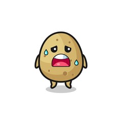 the fatigue cartoon of potato